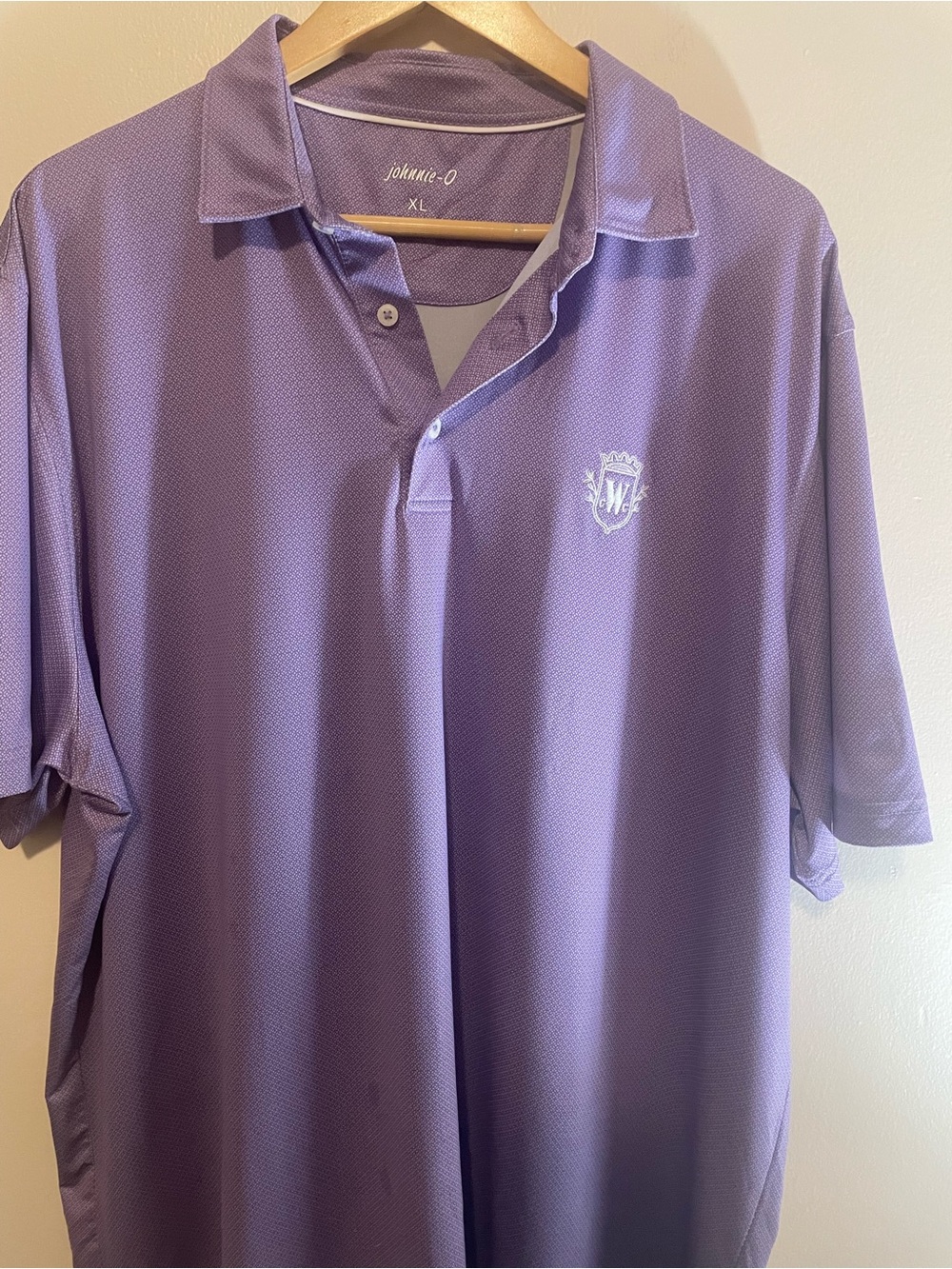 johnnie-O Lavender Performance Polo with Embroidered Crest